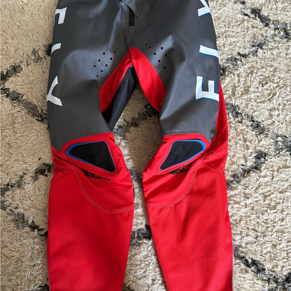 Men's Red and Gray motor cross pants